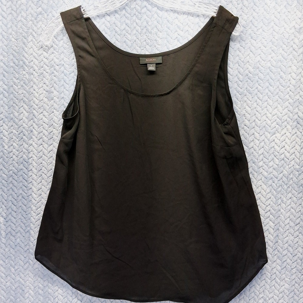 Alfani Womens Black Scoop Neck Sleeveless‎ Tank Top Woven Shell SP20 100057256 S
